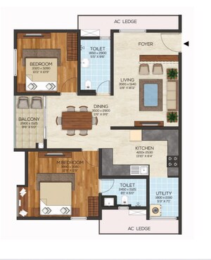 Floor Plan in 2 BHK Apartment at Bollineni Bion, Kothaguda – for Sale