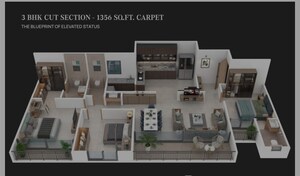 Floor Plan in 3 BHK Apartment at Moshi Pradhikaran – for Sale