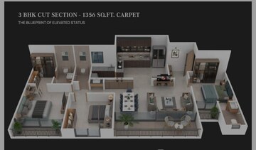 Floor Plan in 3 BHK Apartment at Moshi Pradhikaran – for Sale