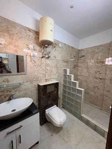 Bathroom in 3 BHK Builder Floor at Hong Kong Bazaar, Sector 57 – for Rent