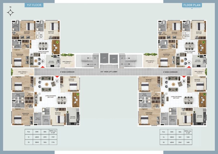 Floor Plan, sevoke road 3 Bedroom 1826 Sq.Ft. Apartment In Sevoke Road Siliguri 9536837