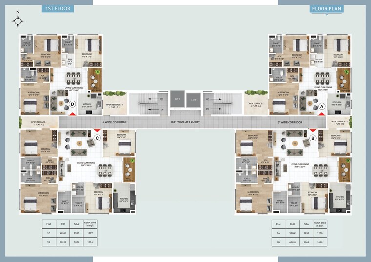 Floor Plan, sevoke road 3 Bedroom 1826 Sq.Ft. Apartment In Sevoke Road Siliguri 9536837