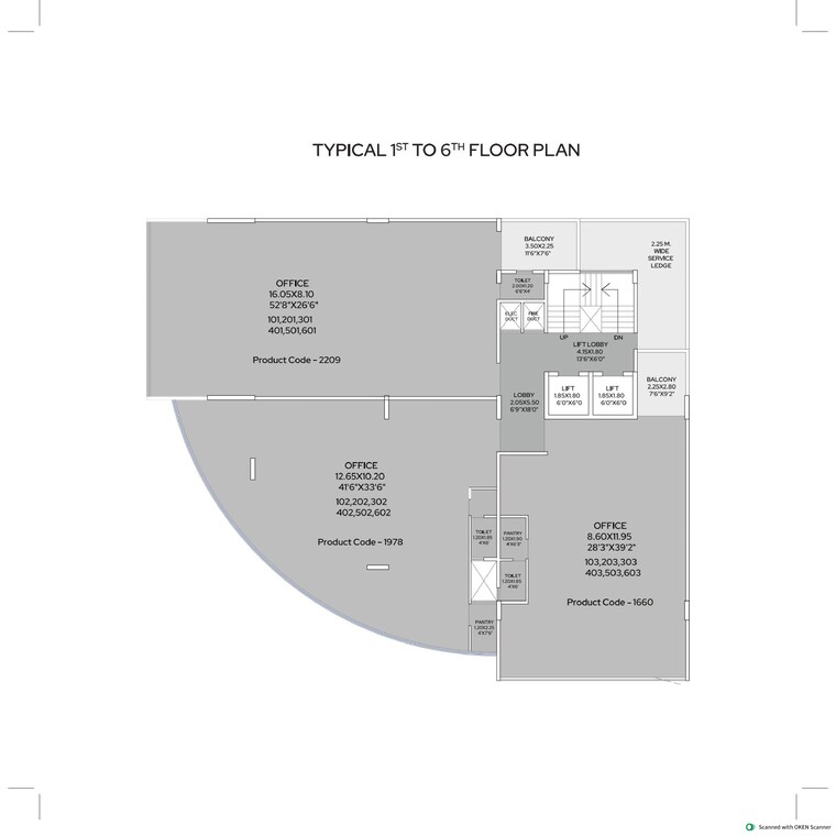 Floor Plan, model colony Commercial Office Space 1979 Sq.Ft. In Model Colony Pune 9536986