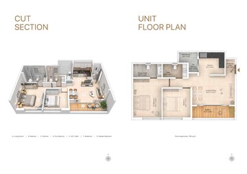 Floor Plan in 2 BHK Apartment at Rohan Karan Evana, Wadgaon Sheri – for Sale