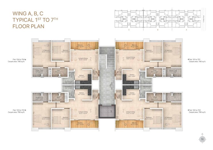 Floor Plan, rohan-karan-evana 2 Bedroom 786 Sq.Ft. Apartment In Wadgaon Sheri Pune 9538562