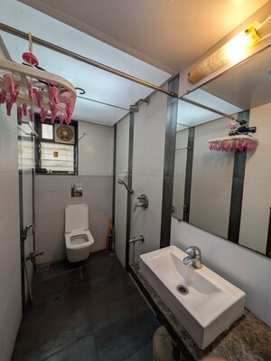 Bathroom in 3 BHK Apartment at Mahim West – for Rent