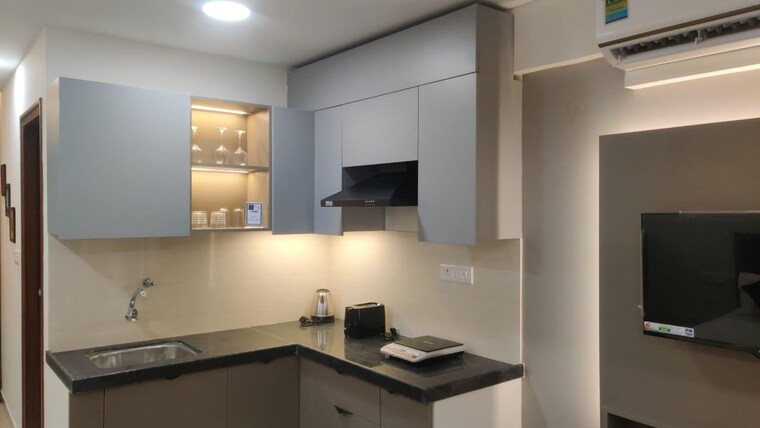 Kitchen, okay-plus-solitaire-suites Studio 410 Sq.Ft. Apartment In Ramnagariya Jaipur 9541519
