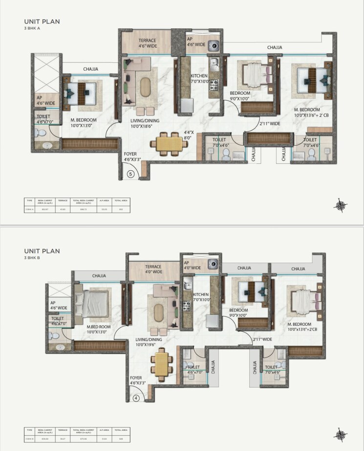 Floor Plan, ellora-emerald 2 Bedroom 1156 Sq.Ft. Apartment In Kharghar Sector 37 Navi Mumbai 9543088