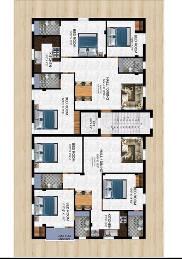 Floor Plan in 3 BHK Builder Floor at Pudupakkam – for Sale
