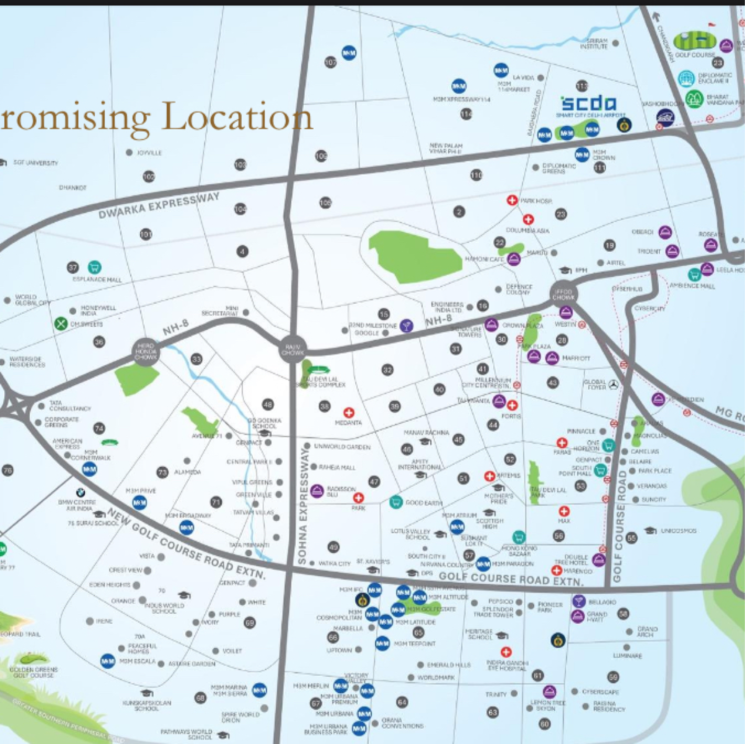 Map Location, m3m-antalya-hills 2.5 Bedroom 1149 Sq.Ft. Apartment In Sector 79 Gurgaon 9545883