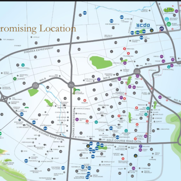 Map Location, m3m-antalya-hills 2.5 Bedroom 1149 Sq.Ft. Apartment In Sector 79 Gurgaon 9545883
