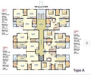 Floor Plan in 2 BHK Apartment at Art Nirman Shree Vishnu Dhara Cross Road, Gota – for Sale