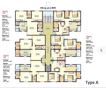 Floor Plan in 2 BHK Apartment at Art Nirman Shree Vishnu Dhara Cross Road, Gota – for Sale