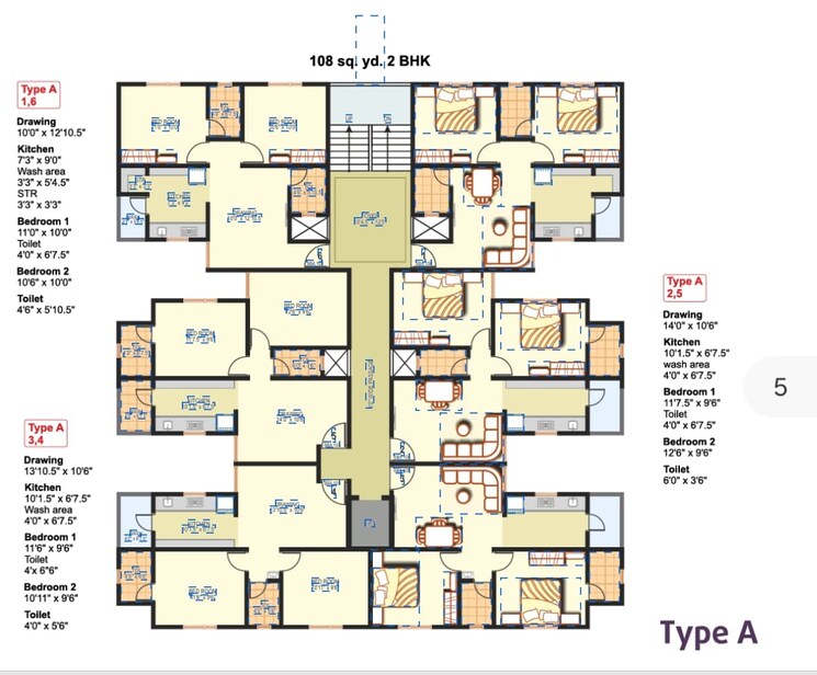 Floor Plan, art-nirman-shree-vishnu-dhara-cross-road 2 Bedroom 972 Sq.Ft. Apartment In Gota Ahmedabad 9546301
