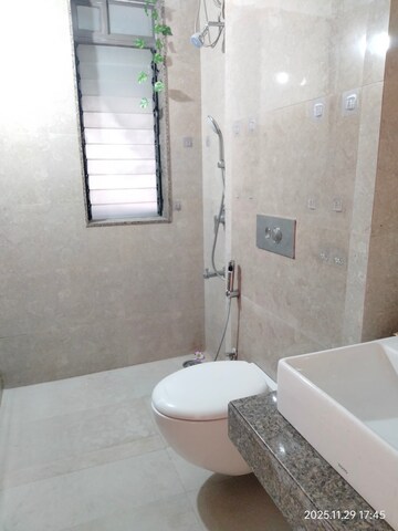 Bathroom in 3 BHK Apartment at Piramal Sunteck Signia Waterfront, Airoli Sector 14 – for Rent