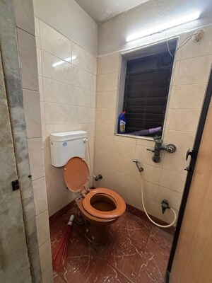 Bathroom in 1 BHK Apartment at Krishna Residency Atmaram Compound, Malad West – for Rent