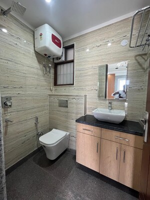 Bathroom in 3 BHK Apartment at Freedom Fighters Enclave – for Rent