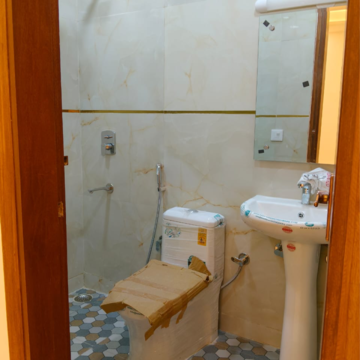Bathroom in 3 BHK Builder Floor at Chattarpur – for Rent