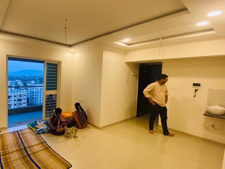 Living Room, panama-silver-stone 2 Bedroom 759 Sq.Ft. Apartment In Handewadi Pune 9550240