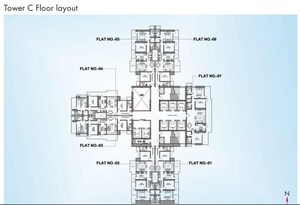 Floor Plan in 3 BHK Apartment at Omkar Alta Monte, Malad East – for Sale