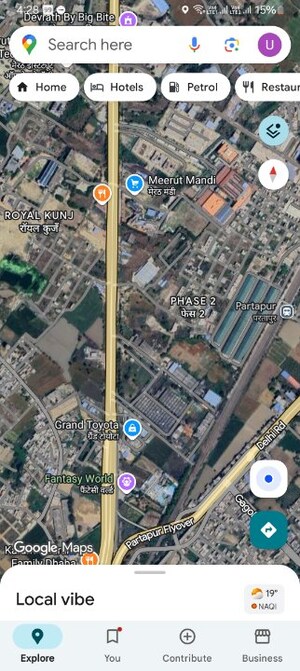  Land – Map Location View at Partapur - for Rent