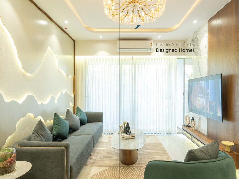 Living Room, mantra-melange 3 Bedroom 1177 Sq.Ft. Apartment In Kharadi Pune 9552080