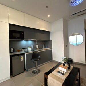 Kitchen in 3 BHK Apartment at Apex The Rio, Niti Khand Iii – for Rent