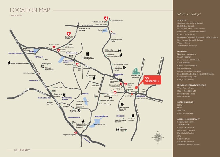 Map Location, ss-serenity-sarjapur 2 Bedroom 1315 Sq.Ft. Apartment In Sarjapur Bangalore 9552613