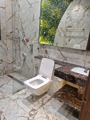 Bathroom in 3 BHK Builder Floor at Ansal Sushant Lok I, Sector 43 – for Rent