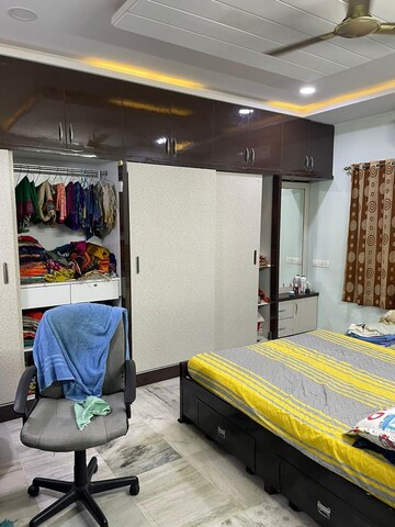 Bedroom in 3 BHK Apartment at Theme Ambience Indralok Complex, Banjara Hills – for Rent