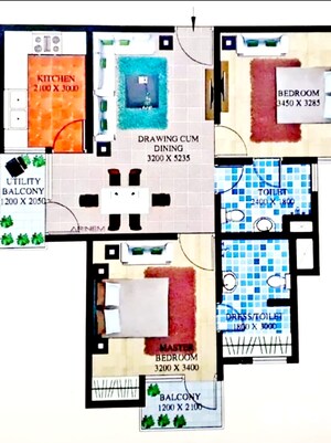 Floor Plan in 2 BHK Builder Floor at Gomti Nagar – for Rent