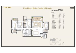 Floor Plan in 3 BHK Apartment at Kharadi – for Sale