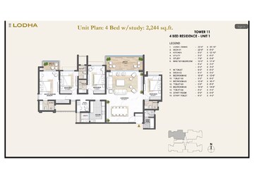 Floor Plan in 3 BHK Apartment at Kharadi – for Sale