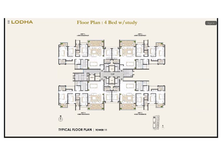 Floor Plan, kharadi 3 Bedroom 1250 Sq.Ft. Apartment In Kharadi Pune 9553695