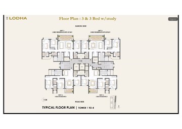 Floor Plan in 3 BHK Apartment at Kharadi – for Sale