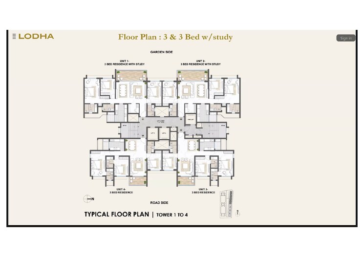 Floor Plan, kharadi 3 Bedroom 1250 Sq.Ft. Apartment In Kharadi Pune 9553695