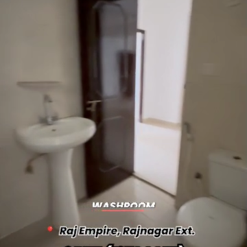 Bathroom in 3 BHK Apartment at Javin Raj Empire, Raj Nagar Extension – for Rent