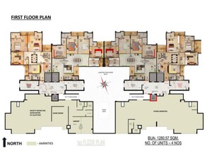 Floor Plan in 4 BHK Apartment at Master Canteen Area – for Sale
