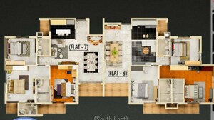 Floor Plan in 4 BHK Apartment at Master Canteen Area – for Sale