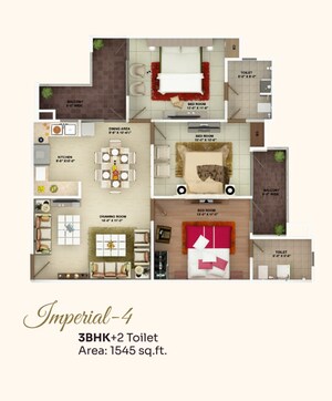 Floor Plan in 3 BHK Apartment at SVP The Imperial, Nehru Nagar – for Sale