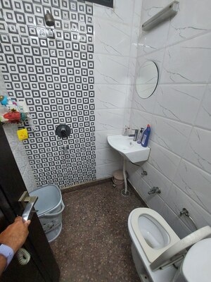 Bathroom in 3 BHK Builder Floor at Gujranwala Town – for Rent