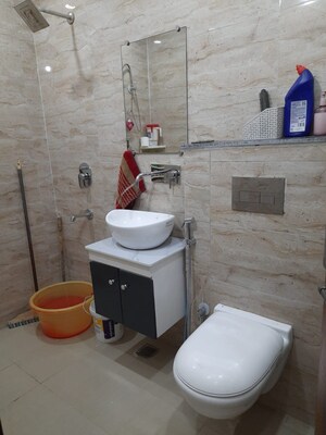 Bathroom in 3 BHK Builder Floor at Motia Blue Ridge, Dhakoli – for Sale