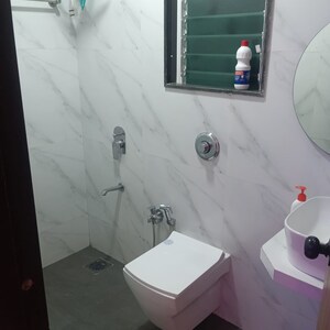 Bathroom in 1 BHK Apartment at Sheth Vasant Galaxy, Goregaon West – for Rent