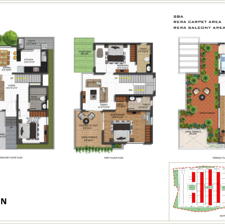 Floor Plan, shriram-chirping-grove 3.5 Bedroom 2628 Sq.Ft. Villa In Sarjapur Bagalur Road Bangalore 9555293