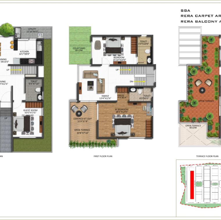 Floor Plan, shriram-chirping-grove 3.5 Bedroom 2628 Sq.Ft. Villa In Sarjapur Bagalur Road Bangalore 9555307