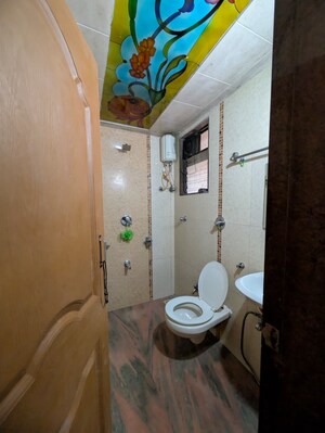 Bathroom in 2.5 BHK Apartment at Trishul Patel Heights, Ghansoli – for Rent