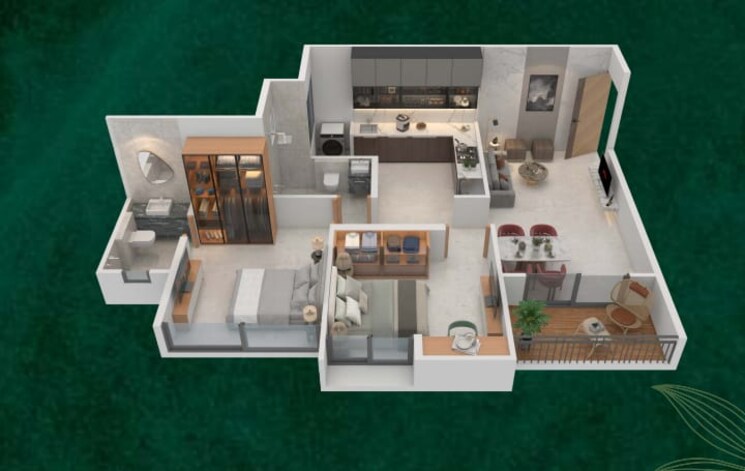 Floor Plan, moshi 2 Bedroom 710 Sq.Ft. Apartment In Moshi Pune 9556022