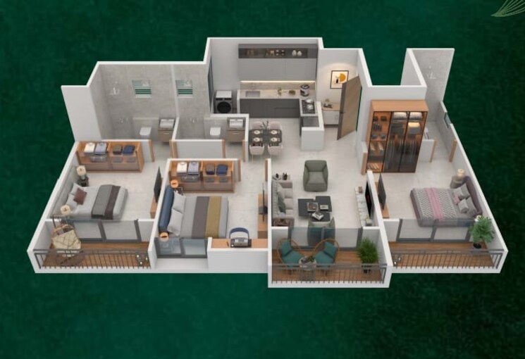 Floor Plan, moshi 2 Bedroom 710 Sq.Ft. Apartment In Moshi Pune 9556022