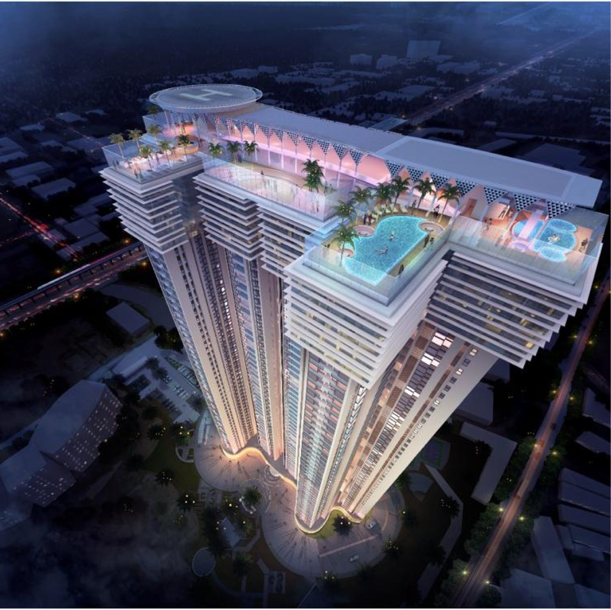 3 BHK 1595 Sq.Ft. Apartment in The Presidential Tower