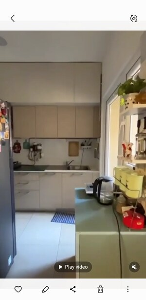 Kitchen in 2.5 BHK Apartment at Bhartiya Nikoo Homes, Thanisandra Main Road – for Rent